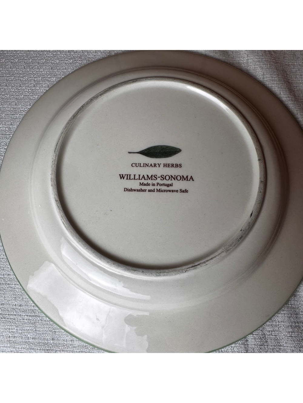 Vintage Williams Sonoma Culinary Herbs Plates Set Of 2 Thyme Borage 9 Inch - Picture 7 of 8